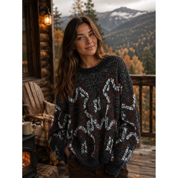 Other - Jonathan Bryan by Jack Fraser Grandpa Sweater L  Abstract Pattern 90s CA07097